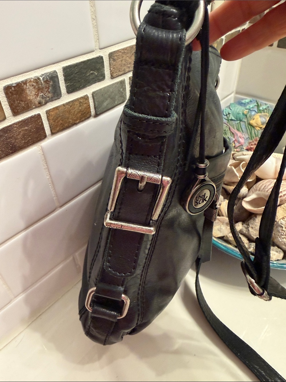 The Sak Black Leather Crossbody Bag - Picture 6 of 11